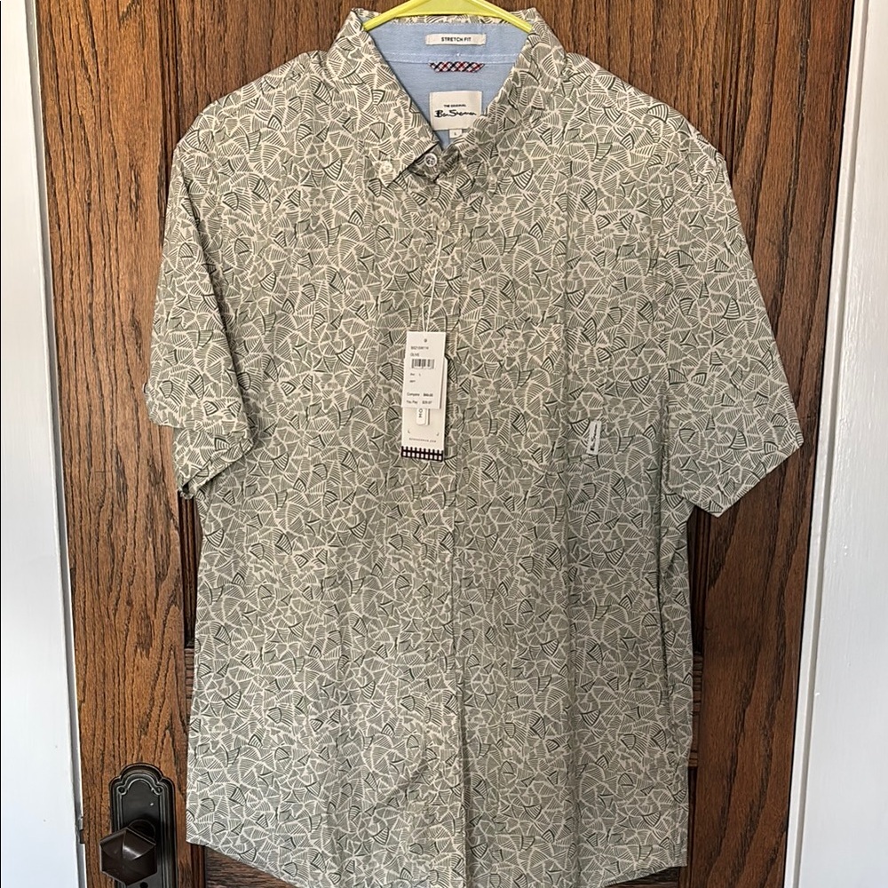 Ben Sherman Geometric Patterned Shirt SZ L NWT